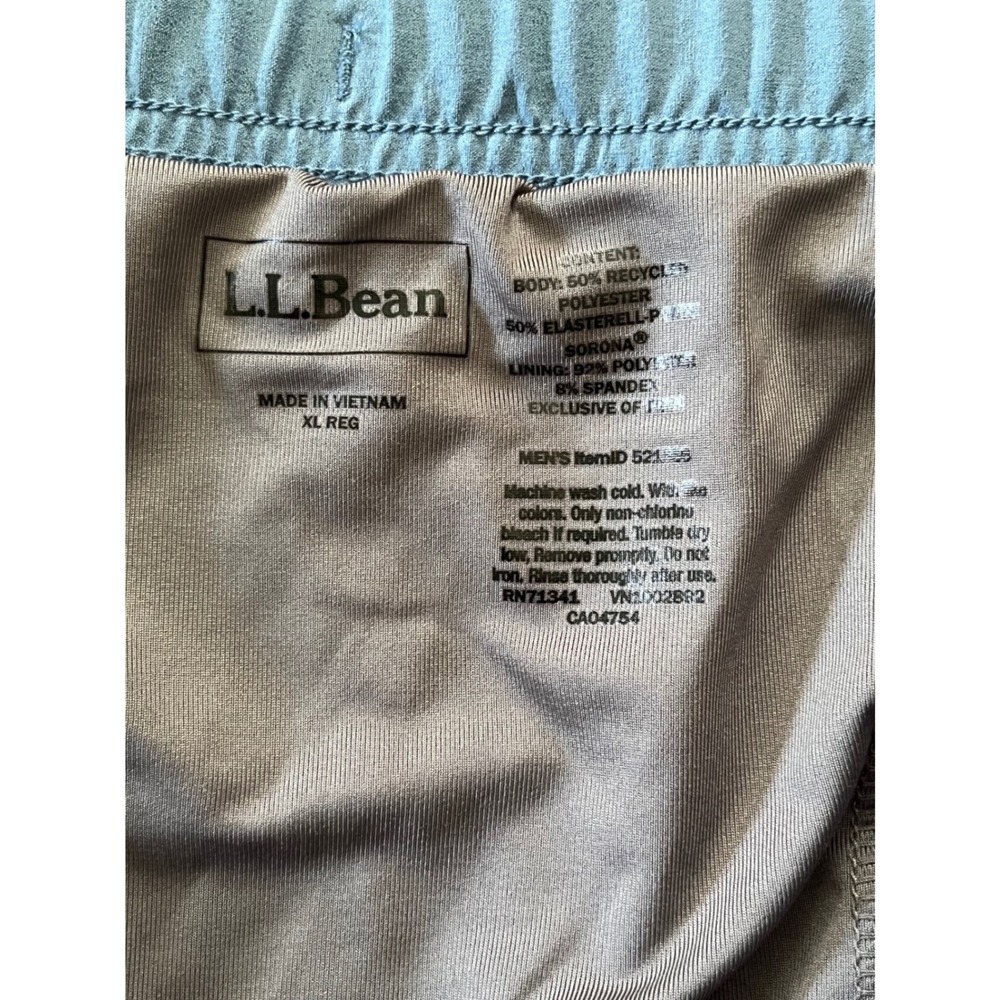 LL Bean Mens Bounder Shorts Blue Recycled Polyester Sorona XL 521556 - Picture 6 of 7
